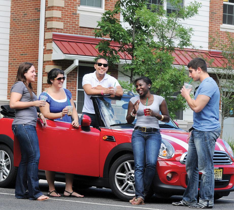 commuter students socializing outside