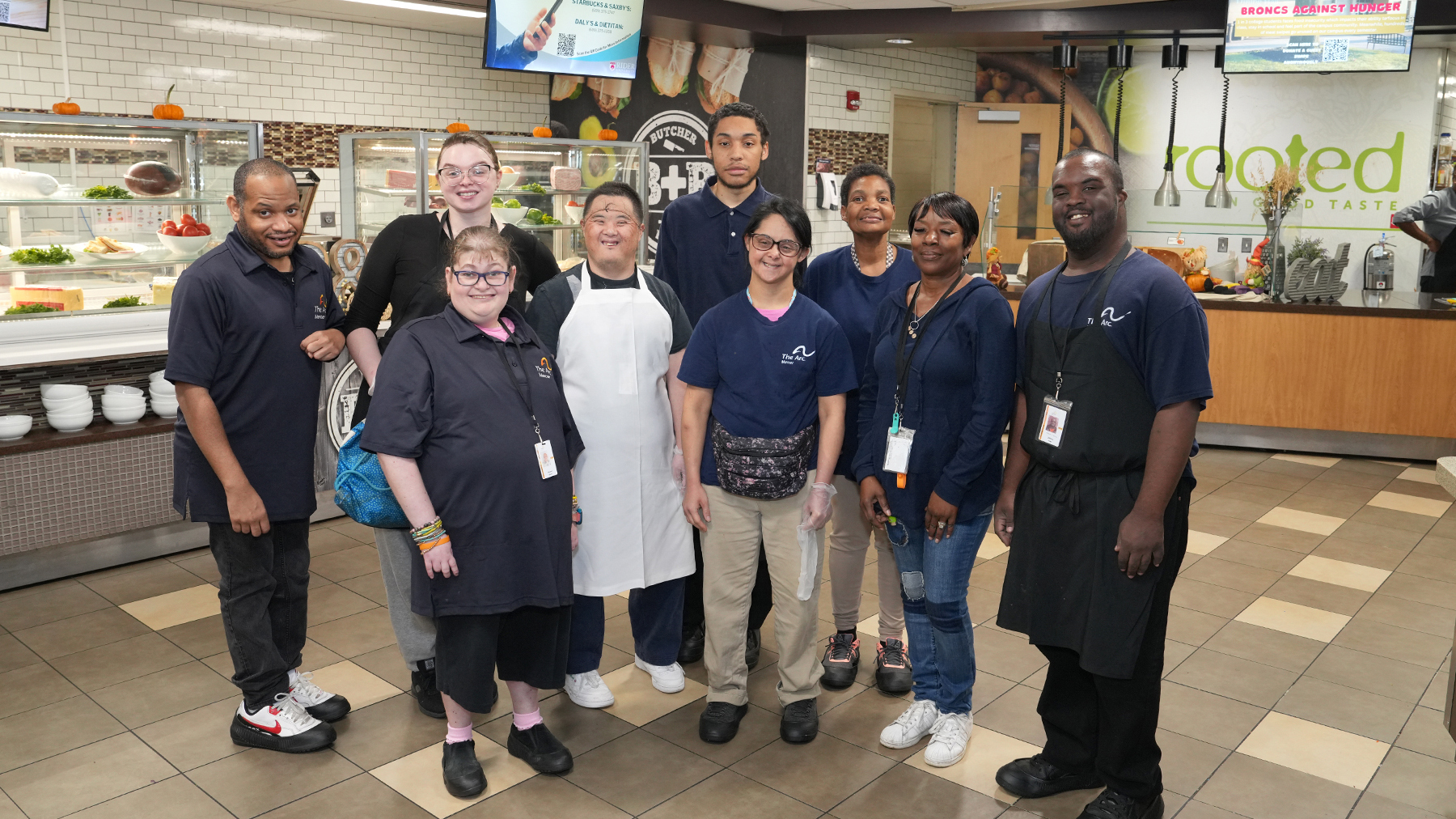 Members from The Arc working in Daly Dining Hall