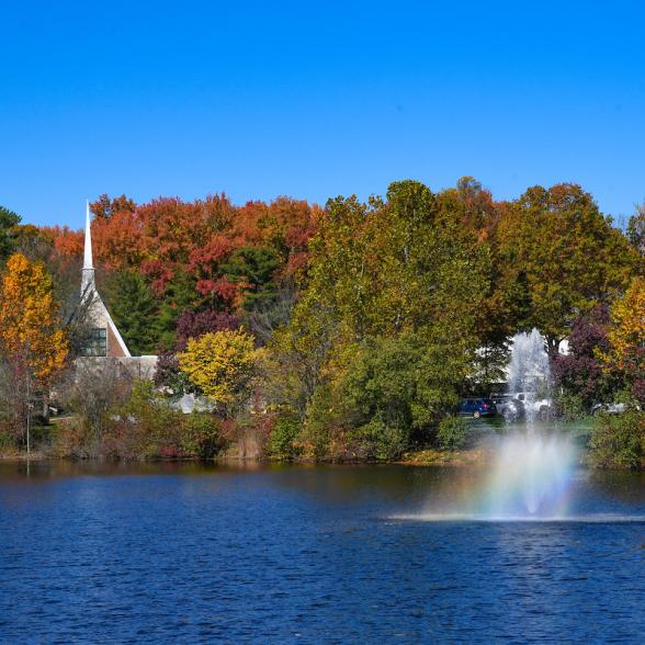 Gill Chapel and Centennial Lake