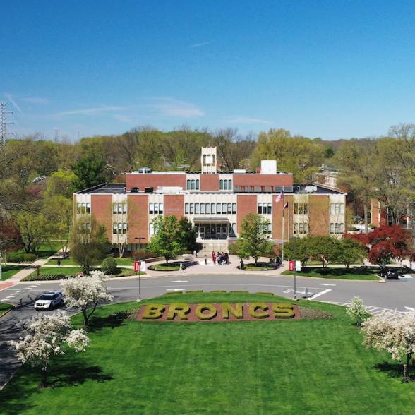 Aerial view of the Moore Library